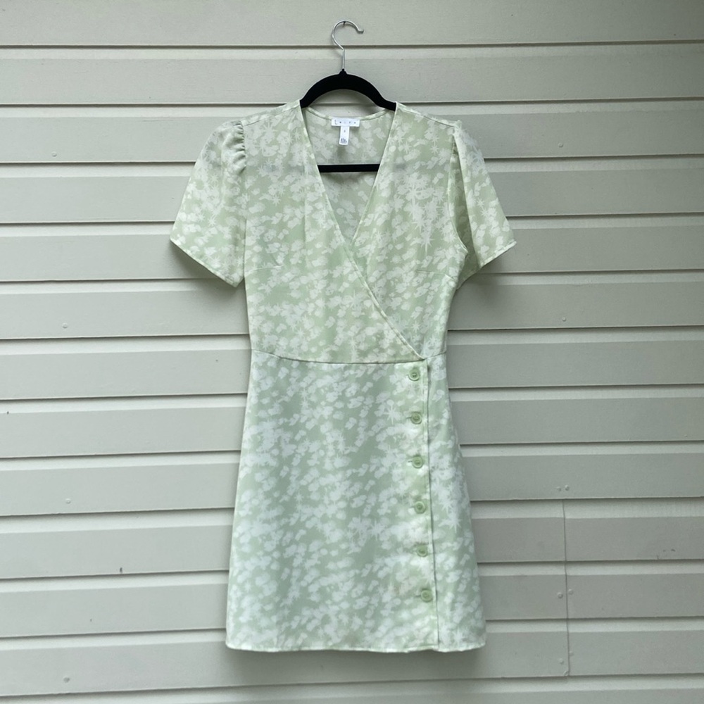 Leith‎ Floral Sage Green Mini Dress